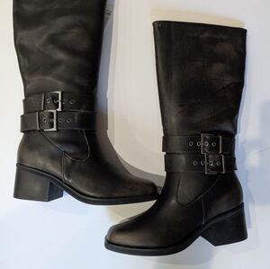 The Drop Women's Tall Sage Distressed Leather Boots NWT